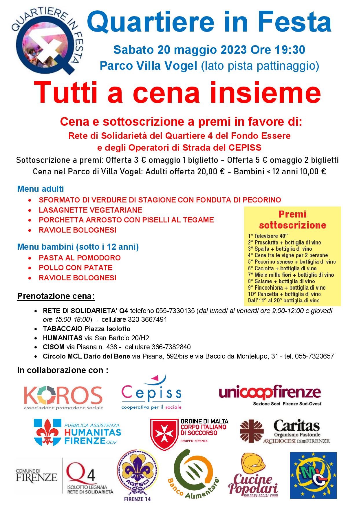 grande cena nel Parco di Villa Vogel