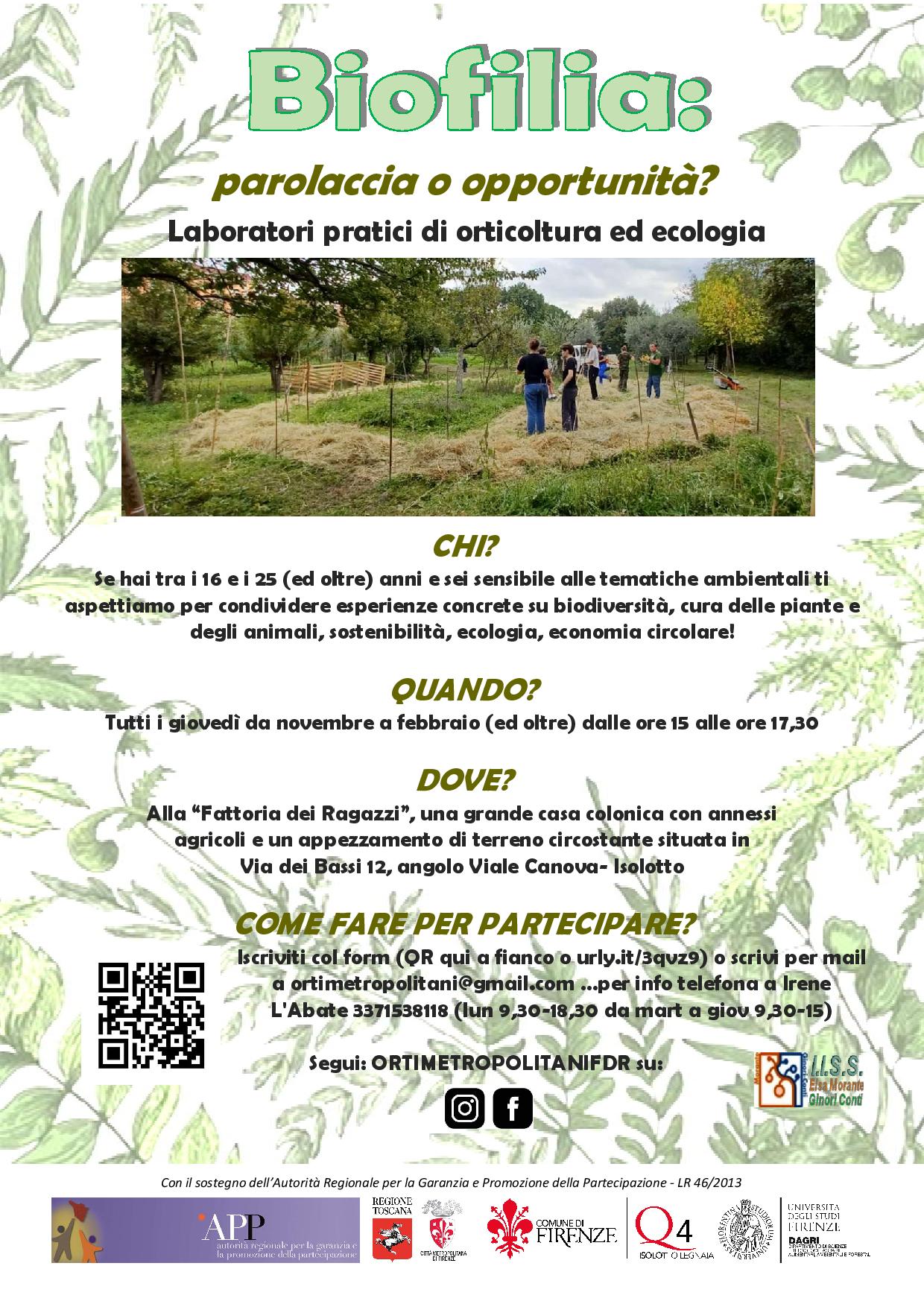 Biofilia: laboratori pratici di orticoltura ed ecologia