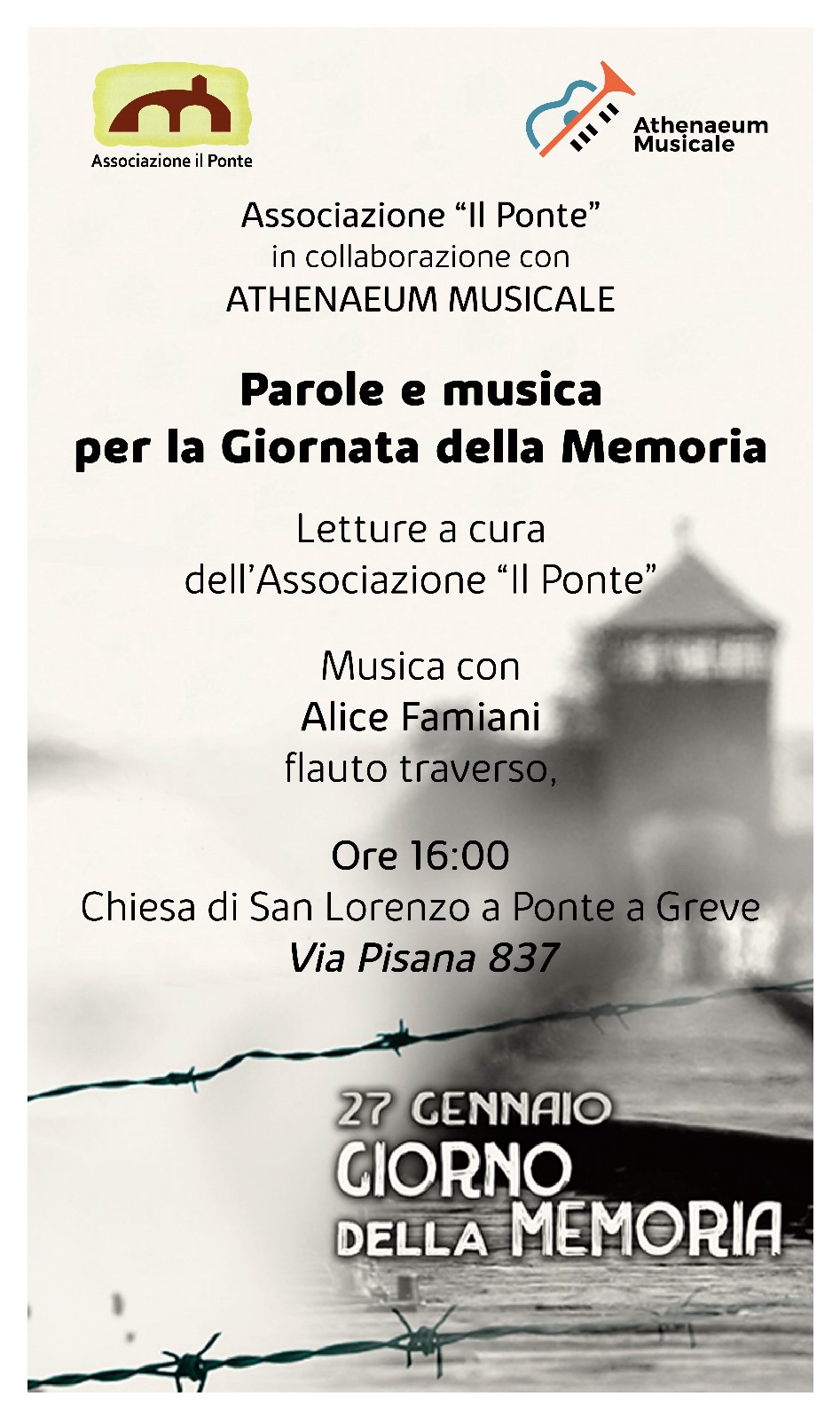Parole e Musica per la Giornata della Memoria